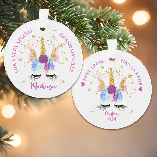 Pretty Floral Unicorn Ornament (Pretty Floral Unicorn Ornament)