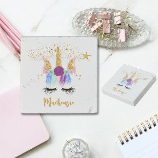 Pretty Floral Unicorn Stone Magnet