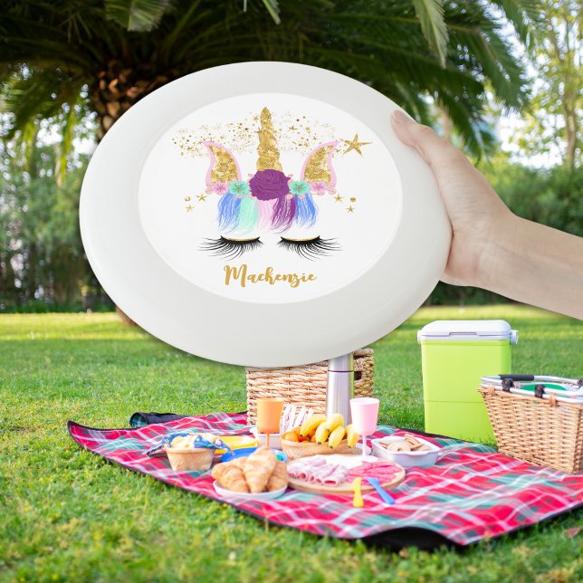 Pretty Floral Unicorn Wham-O Frisbee (Pretty Floral Unicorn Wham-O Frisbee)