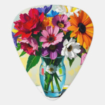 Pretty Floral Wart Design Guitar Pick