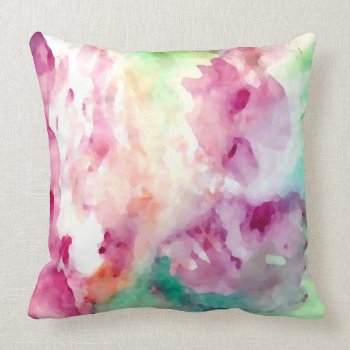 Pretty Floral Watercolor Abstract Pastel Pillows by CricketDiane at Zazzle