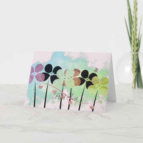 Pretty Floral Watercolor Art Greeting Card