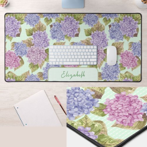 Pretty Floral Watercolor Green Large Desk Mat