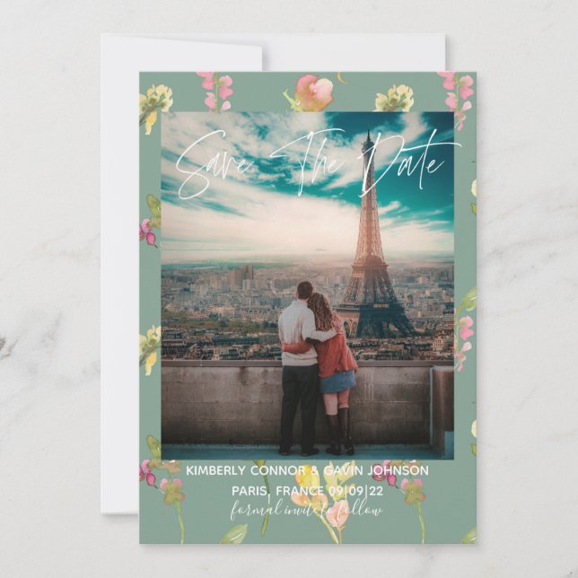 Pretty Floral Watercolor | Save the Date (Front)