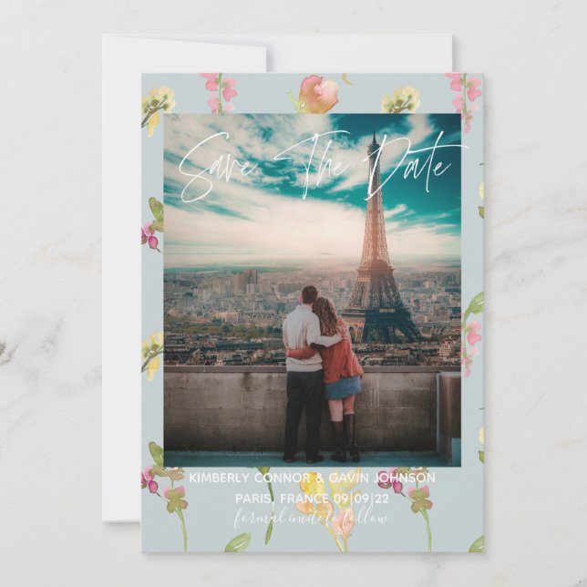 Pretty Floral Watercolor | Save the Date (Front)