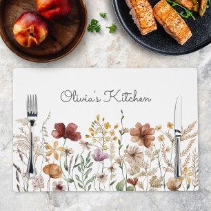 Pretty Floral Watercolor Wildflower Garden Placemat
