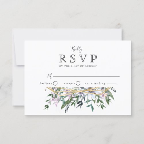 Pretty floral watercolour garden wedding invitatio invitation