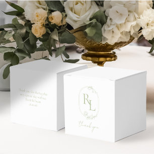 Pretty Floral Wedding Couple Monogram Thank You Favor Boxes