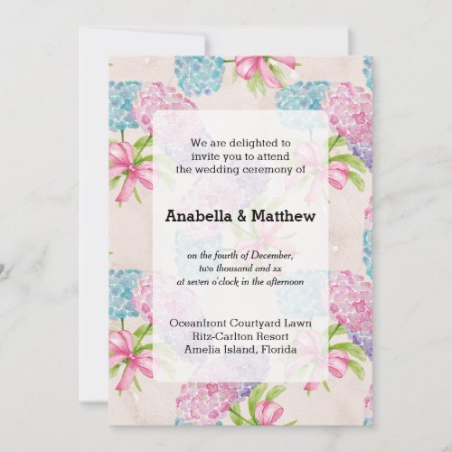 Pretty Floral Wedding Invitation