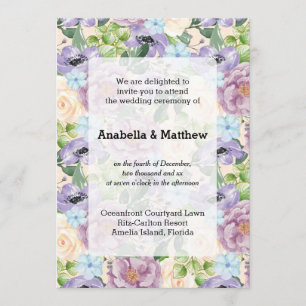 Pretty Floral Wedding Invitation
