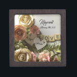 Pretty Floral Wedding Personalized Names & Date Gift Box<br><div class="desc">Pretty Floral Wedding Personalized Names & Date Gift box. Can be used for jewelry and other gifts.</div>