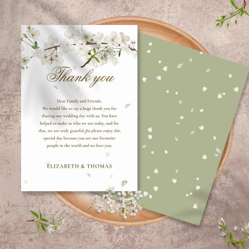 Pretty Floral Wedding White Blossom Thank You