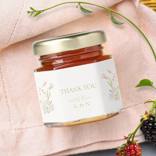 Pretty Floral Wildflower Wedding Honey Jar Favors
