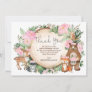 Pretty Floral Woodland Girl Baby Shower Thank You