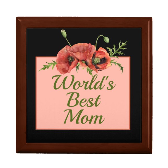 Pretty Floral World's Best Mom  Gift Box (Front)