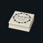 Pretty Floral Wreath | 2 inch Stamp<br><div class="desc">This elegant stamp features a delicate floral wreath and stylish fonts. Perfect for wedding thank yous,  baby showers,  bridal showers,  favor stamps,  and more!  Available with or without a handle.</div>