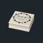 Pretty Floral Wreath | 2 inch Stamp<br><div class="desc">This elegant stamp features a delicate floral wreath and stylish fonts. Perfect for wedding thank yous,  baby showers,  bridal showers,  favor stamps,  and more!  Available with or without a handle.</div>