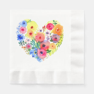 Pretty Floral Wreath Watercolor Art Napkins