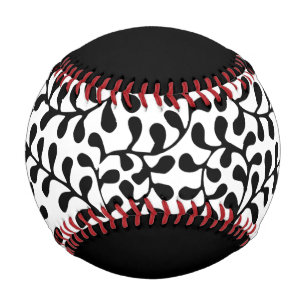 Pretty Flourished Black and White Print Baseball