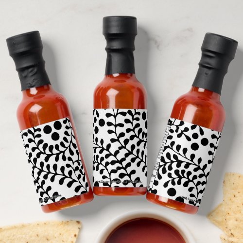 Pretty Flourished Black and White Print Hot Sauces