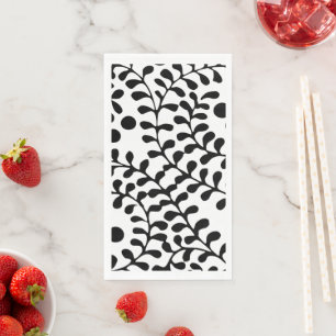 Pretty Flourished Black and White Print Paper Guest Towels