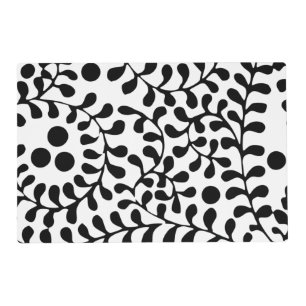 Pretty Flourished Black and White Print Placemat