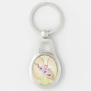 Pretty Flower Angel Keychain