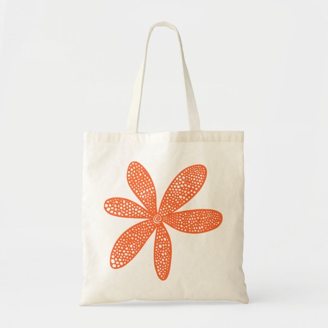 Pretty Flower - Autumn Orange Tote Bag (Front)