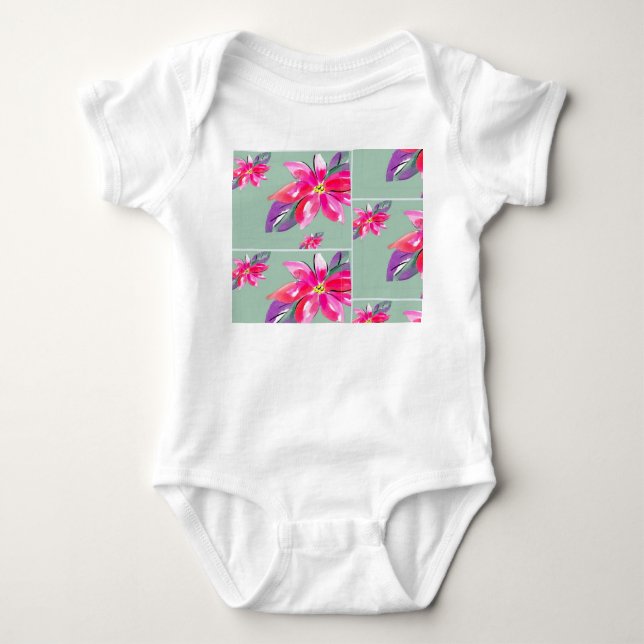 Pretty flower baby  suit baby bodysuit (Front)