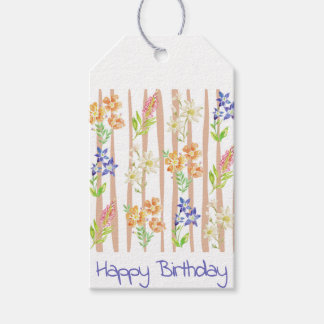 Pretty Flower Birthday gifttag Gift Tags