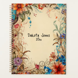 Pretty Flower Border Personalized Planner