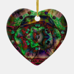 Pretty Flower Burst Abstract Ceramic Ornament