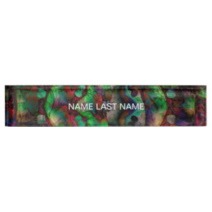 Pretty Flower Burst Abstract Desk Name Plate