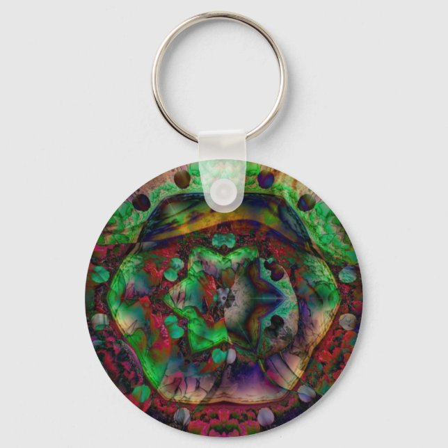 Pretty Flower Burst Abstract Keychain (Front)