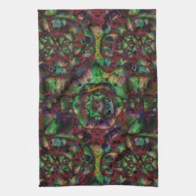 Pretty Flower Burst Abstract Kitchen Towel (Vertical)