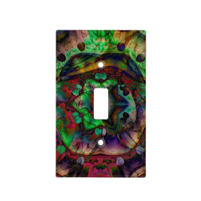 Pretty Flower Burst Abstract Light Switch Cover (Front)