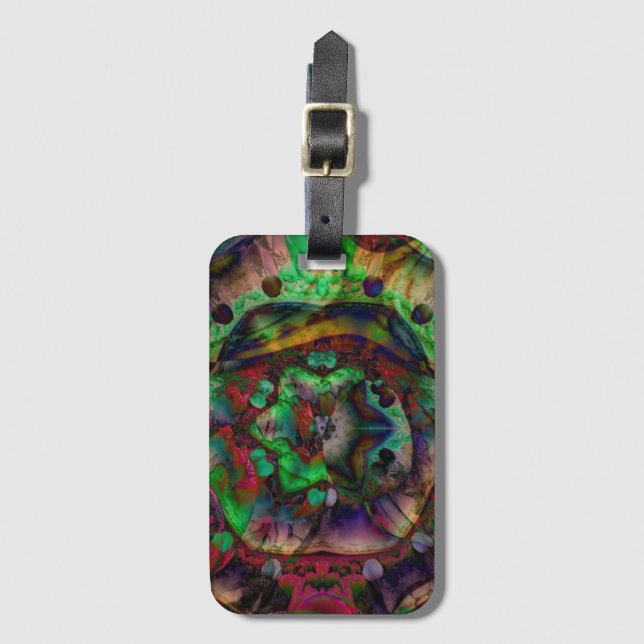 Pretty Flower Burst Abstract Luggage Tag (Front Vertical)