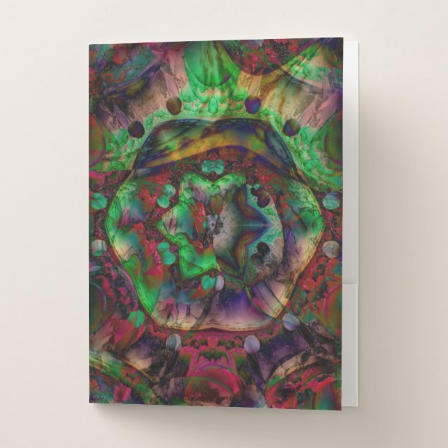 Pretty Flower Burst Abstract Pocket Folder (Front)