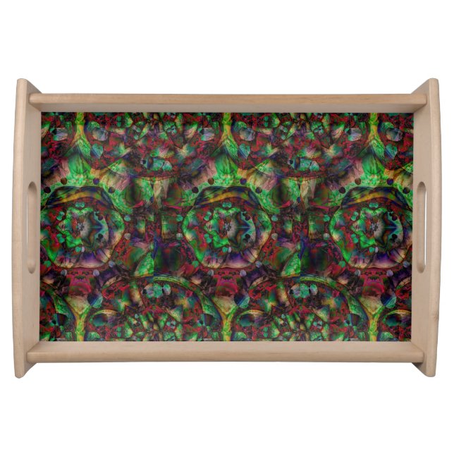 Pretty Flower Burst Abstract Serving Tray (Front)