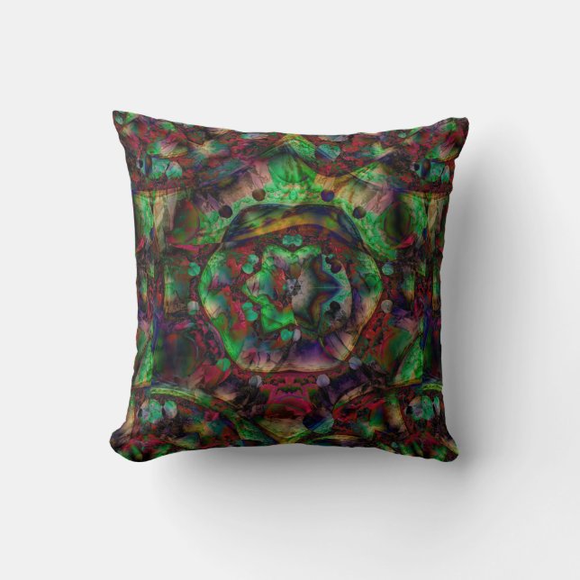 Pretty Flower Burst Abstract Throw Pillow (Front)