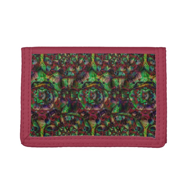 Pretty Flower Burst Abstract Trifold Wallet (Front)