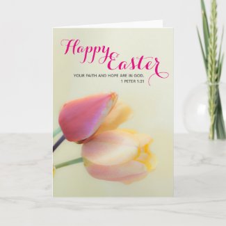Pretty Flower Christian Happy Easter Card