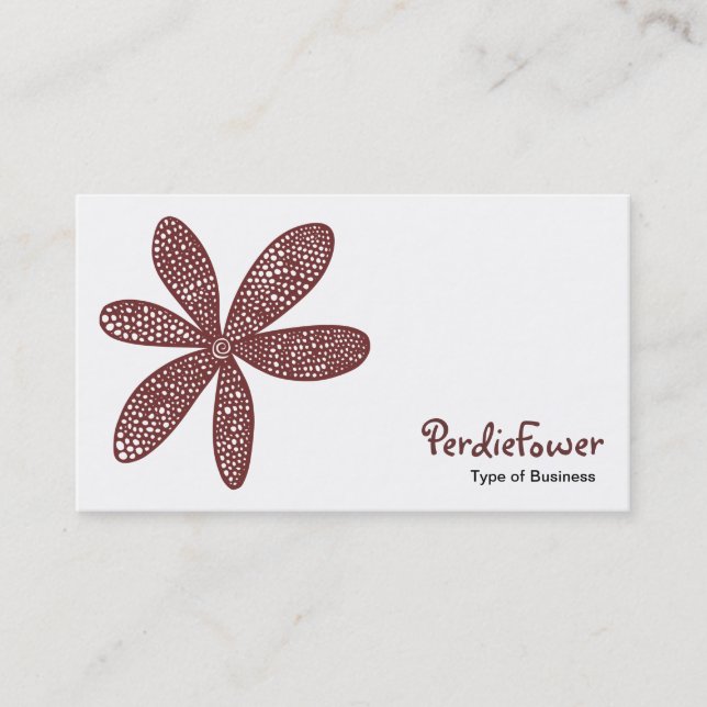 Pretty Flower - Dark Brown 663333 Business Card (Front)