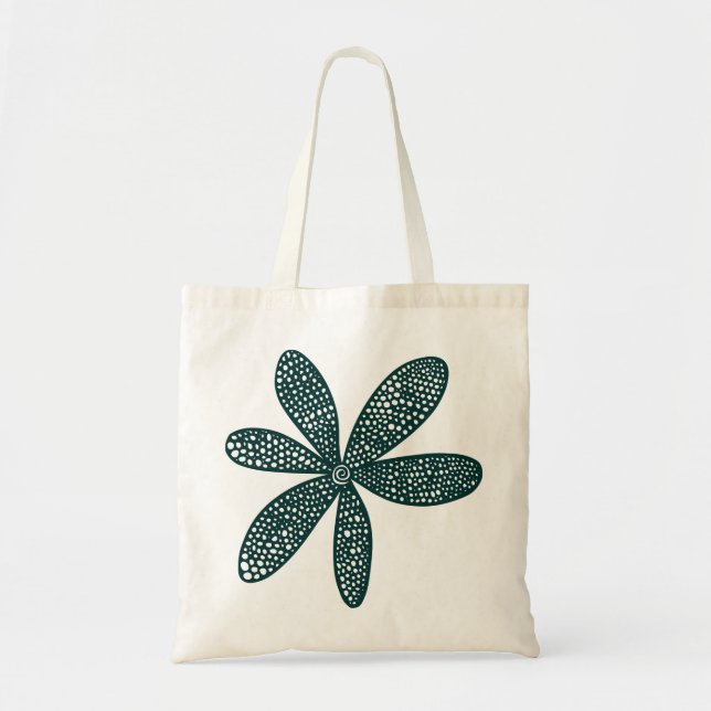 Pretty Flower - Dark Green Tote Bag (Front)