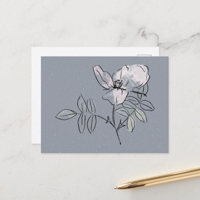 Pretty Flower Doodle  Postcard (Front/Back In Situ)