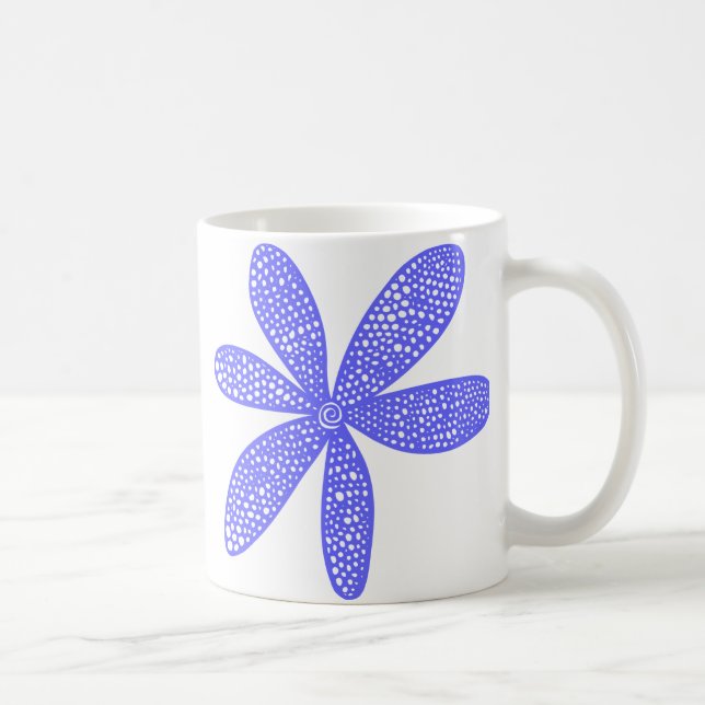 Pretty Flower - Electric Blue Coffee Mug (Right)