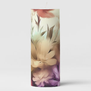 Pretty Flower Floral Pillar Candle