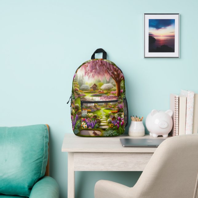 Pretty Flower Garden  Printed Backpack (Insitu)
