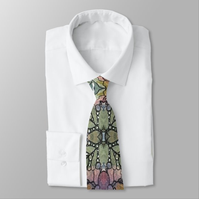 Pretty Flower Garden Watercolor Painting Neck Tie (Tied)