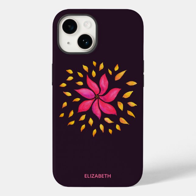 Pretty Flower Girly Name Case-Mate iPhone Case (Back)